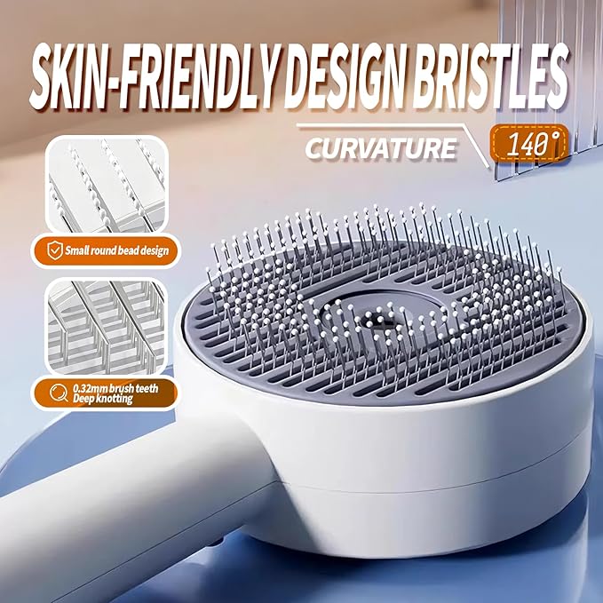 3 in 1 Cat Steam Brush, Self-Cleaning Anti-Static Pet Spray Hair Removal Comb for Cats with Release Button and Tank, Rechargeable Steam Brush for Shedding, Massage and Cleaning