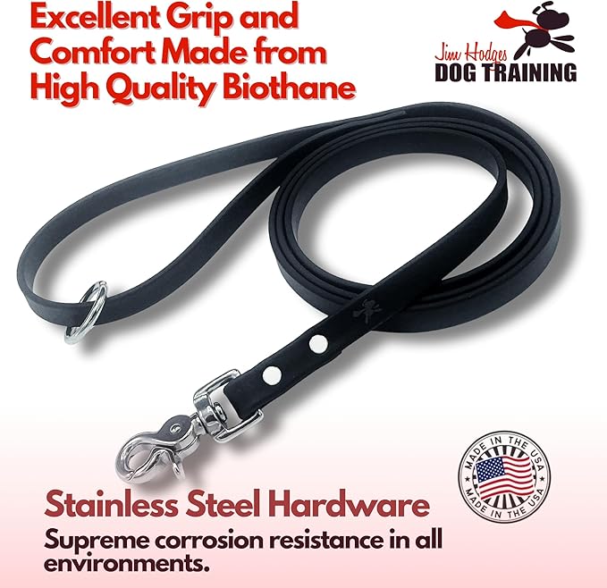 Gummy K9 Biothane Dog Leash, Professional Training Lead, Stainless Steel, New Advanced Safety Clasp, Weatherproof, Waterproof, Long Lasting, 6 Ft (3/4 Brown), Small, Medium, Large Dogs, Made in USA