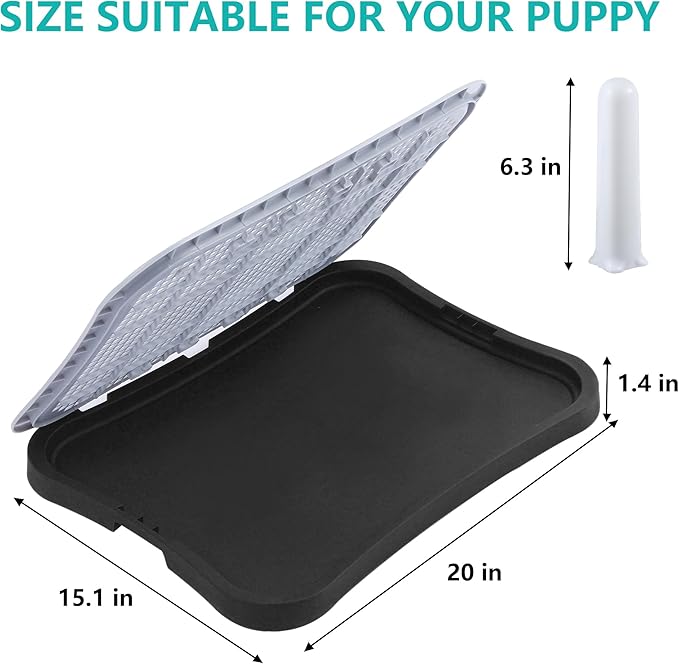 Indoor Dog Potty, Puppy Changing Pee Pad Holder Tray Training with Splash Guard for Small Dogs Toilet Indoor Outdoor, Waterproof Easy Clean ，20" L x 15.1" W x 10.7" H