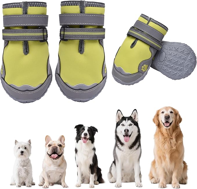 Hipaw Dog Booties for Winter,Snow Boots for Small Medium Large Dogs,Waterproof Dog Rain Shoes,Non-Slip Paw Protector for Outdoor Walking,Hiking,Indoor Hardwood Floors