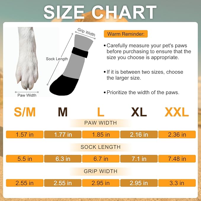 BEAUTYZOO Waterproof Dog Socks to Prevent Licking Paws, Christmas Dog Socks for Hardwood Floors Anti Slip, Puppy Boots with Grippers for Small Medium Large Senior Dogs, Red Black Plaid, L