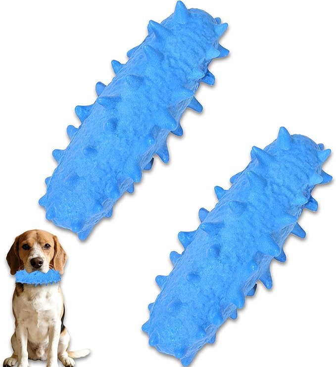 2 Pack Chew Toys for Puppies & Dogs, Dog Chew Toys to Keep Them Busy, Durable Puppy Teething Chew Toys, Tough Puppy Toothbrush Clean Teeth Interactive Toys for Small Medium Breed (Blue)