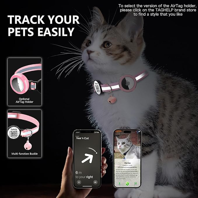 Smart QR Code Cat Collar 2-Pack, Breakaway Reflective Collar with Digital ID Tag - The Smart Upgrade to Personalized Name Collars, Adjustable with Bell (Yellow & Green)