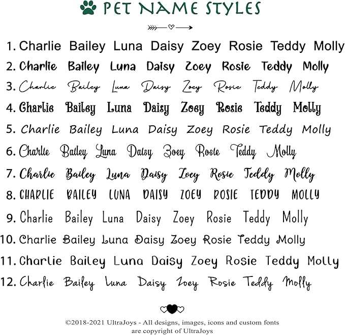 Ultra Joys Dog ID Tag, Custom Dog Tag Personalized Cat Tag, Pet ID Tag, Brushed Stainless Steel Heart Cat Tags Pet Tags Black Small