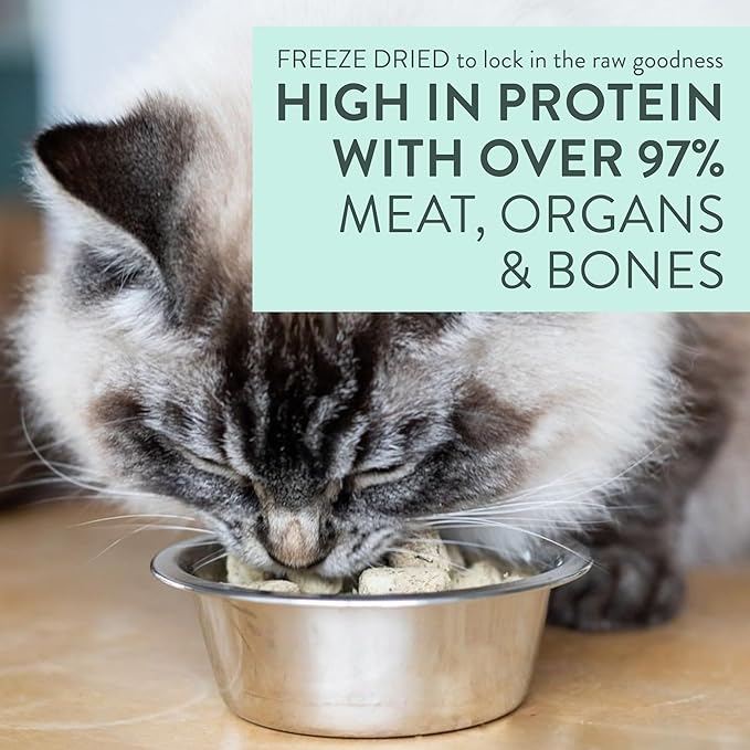 The New Zealand Natural Pet Food Co. Meow Freeze Dried Cat Food - Beef & Hoki Recipe, High Protein, Meals & Toppers, Dry Cat Food,1.76 oz