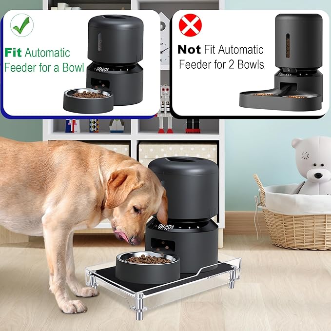 Beautyflier Raised Dog Feeder Stand Elevated Holder for Automatic Cat & Dog Feeders Pet Water Bowl Dispenser Stand Adjustable Fits Small Jugs Holds 5KG, Black (Holder ONLY)