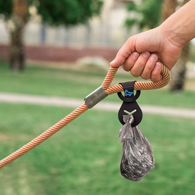 PuppyDoggy Dog Poop Bag Holder for Leash Waste Bag Carrier Dog Poop Bag Dispenser for Walking Running Bicycle Accessory 2 Pieces (Light Green)
