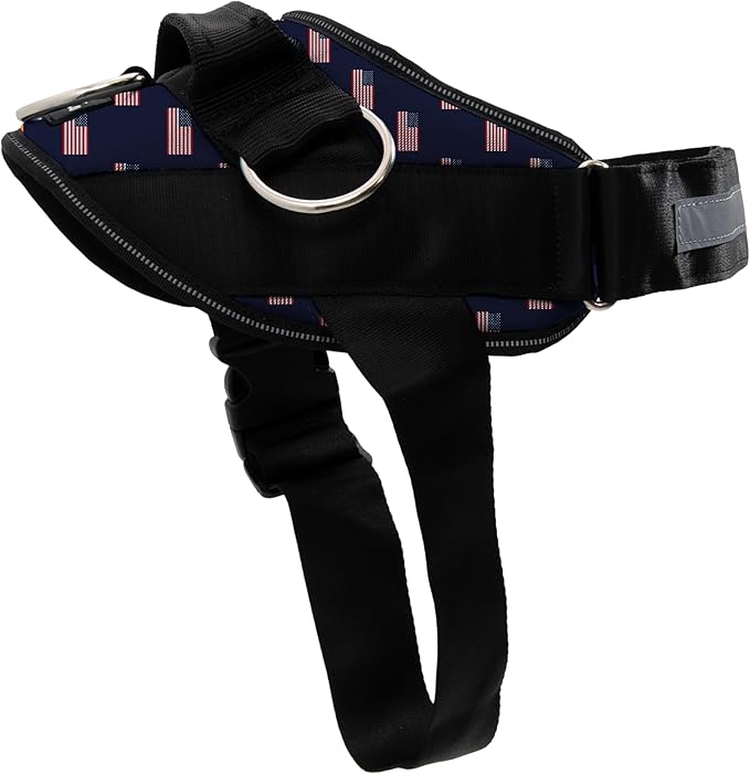 ShawnCo Essential Dog Harness, No-Pull Pet Vest with 3 Leash Clips, No Choke, Reflective, Adjustable and Padded, for Easy Walking and Training for Small, Medium and Large Dogs (USA Flag,XL)