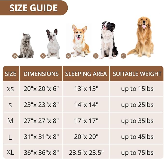 JOLLYVOGUE Calming Dog Bed Large Size Dog, Anti-Anxiety Donut Large Pet Bed, 36 inches Fluffy Faux Fur Round Cat Bed, Fits up to 75 lbs Pets (Smoke Black)