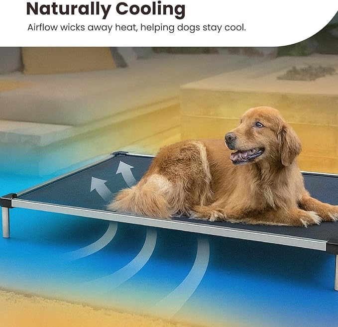 K9 Ballistics Chew Proof Elevated Cooling Dog Bed - Made for Aggressive Chewers, Virtually Indestructible, Ripstop Fabric with No Padding, Pre-Assembled - Small, Obsidian Black Ripstop