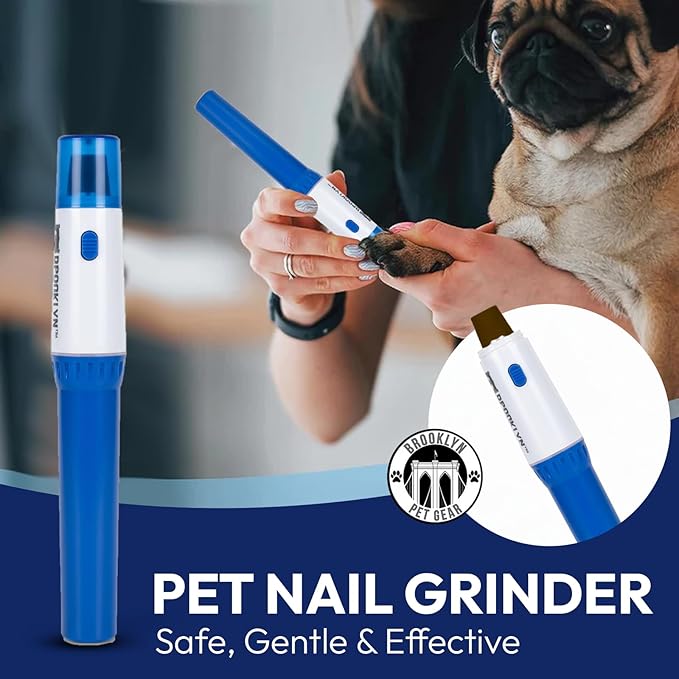 BPG Pet Grooming Tools for Dogs & Cats- Nail Grinder Low Niose Nail Care for Smooth Safe Dog Grooming- 3 Replacement Heads Included