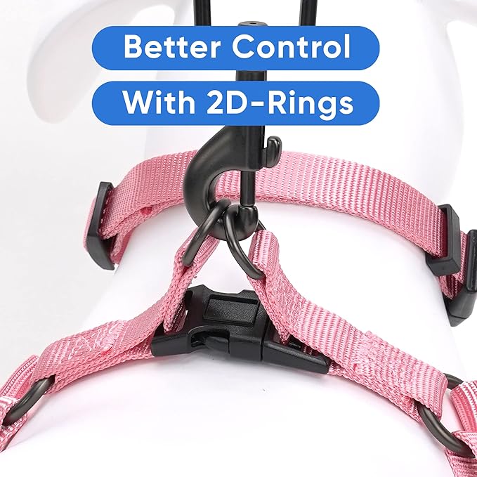Pawtitas Personalized Dog & Puppy Harness Small Millennial Pink Custom ID Tag Adjustable No Pull Vest
