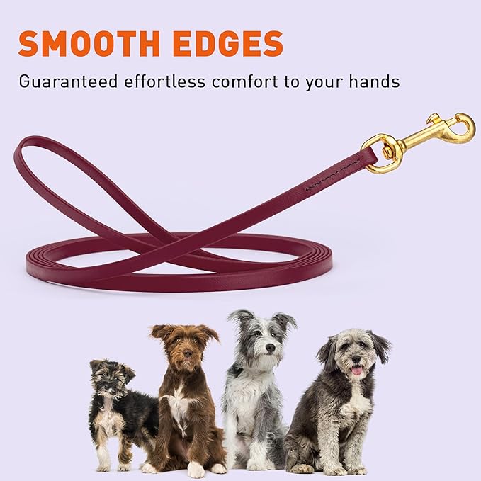 Viper K9 Biothane Working Dog Leash Waterproof Lead for Tracking Training Schutzhund Dog Sport & Search - Odor-Proof Long Line with Solid Brass Snap for Puppy Medium Large 3/8" x 20ft Merlot Burgundy