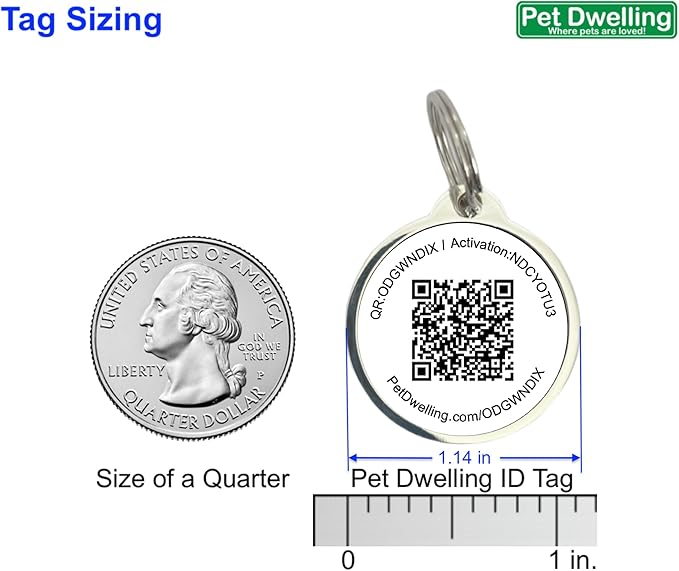 Pet Dwelling QR Pet Tag – Easy Scan Instant Location Alerts, Online Pet Profile with AI Feature for Dogs & Cats (Purple Paw)