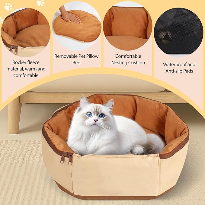 2-in-1 Convertible Pet Sling Carrier & Bed - with Breathable Mesh, Adjustable Strap & Pocket，for Travel, Vet Visit & Home Use, Up to 22lbs