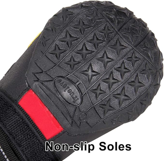 MOKCCI Truelove Dog Boots,Waterproof Pet Shoes with Reflective Straps for Paw Protectors Small Medium Large Dog Summer Winter Snow Outdoor Walking