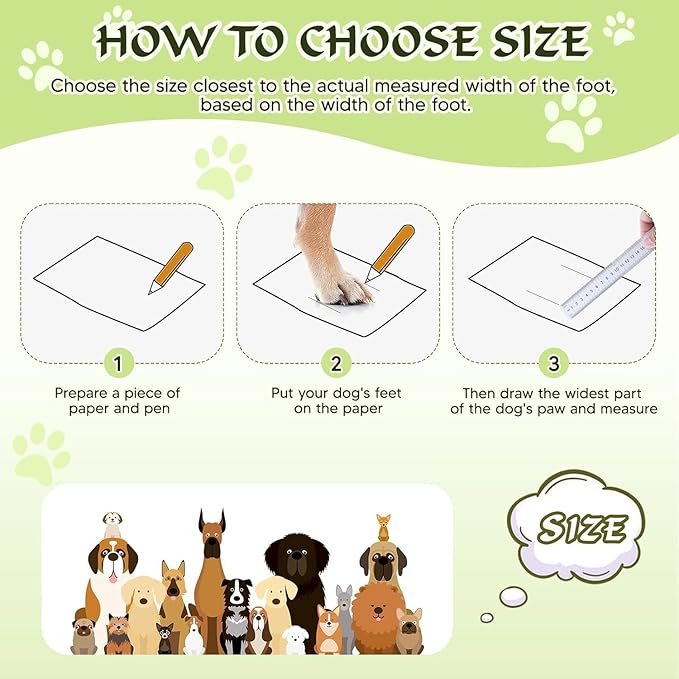Dog Shoes for Large Dogs, 360°Anti Slip Medium Dog Boots & Paw Protectors Winter Snowy, Waterproof 4Pcs Dog Booties with Reflective Strips (Size 6: 2.56''x3.07''(W*L), Green)