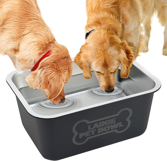 Bwogue 3 Gallons Extra Large Dog Water Bowl for Large Breed, Durable Stainless Steel Dog Bowl High Capacity Pet Water and Food Bowls for Dogs, 1 Pack