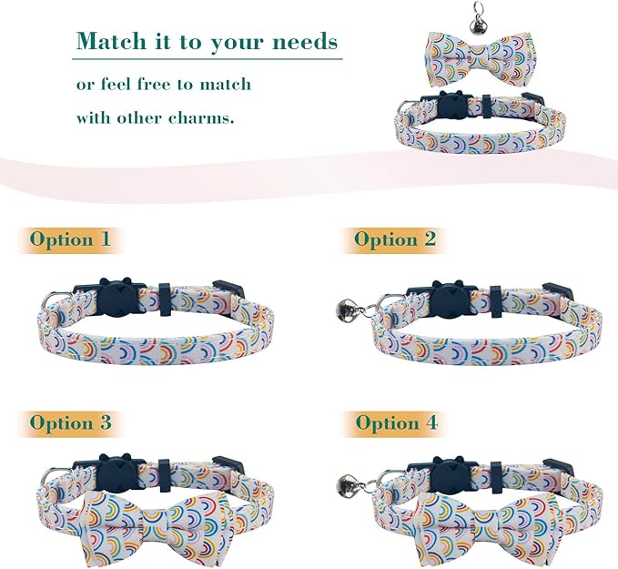 SuperBuddy Cat Collars Breakaway with Bell - 2 Pack Cat Safety Collars for Boys & Girls - Safety Buckle Kitten Collar for Pet Supplies,Stuff,Accessories