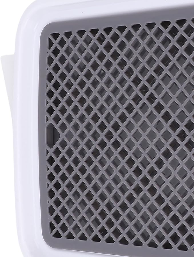 Pee Pad Holder for Dog,with Grate Odor Proof Easy to Clean Plastic Pee Pad Pet Potty Tray for Small Dogs (Grey)