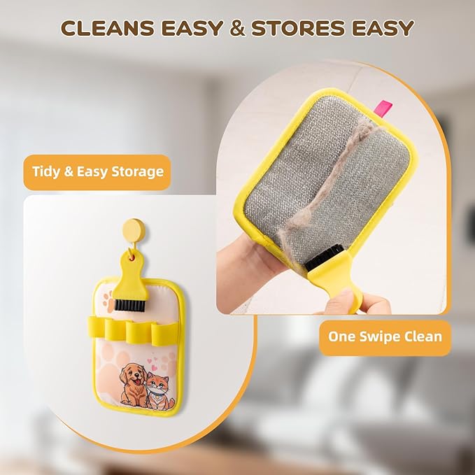 Pet Hair Removal Glove，the Magic Brush Electrostatic Pet Hair Remover，Furhero Gloves Mitt Dog Cat Grooming Tool，Fur Hero Reusable for Furniture Clothes Couch Cleaning 6PCS Box