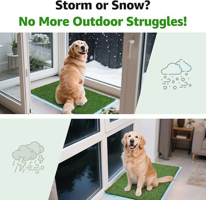 Fake Grass for Dogs - Artificial Pee Grass for Dog Potty Tray Training Pet Turf - Indoor and Outdoor Mat for Pet Training with Drainage Hole (39.4" X 19.7")