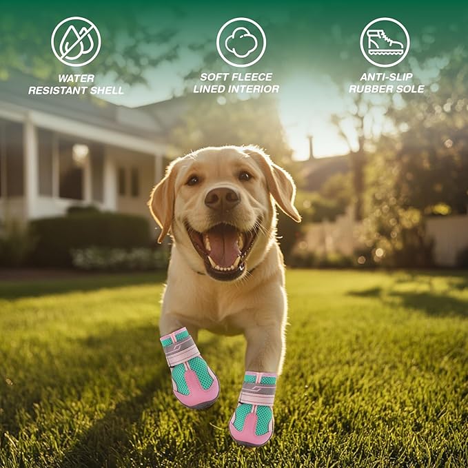 Aokown Dog Shoes for Small Dogs, Puppy Dog Boots for Winter Snow, Hot Pavement, Dog Booties & Paw Protectors Blue Size 0