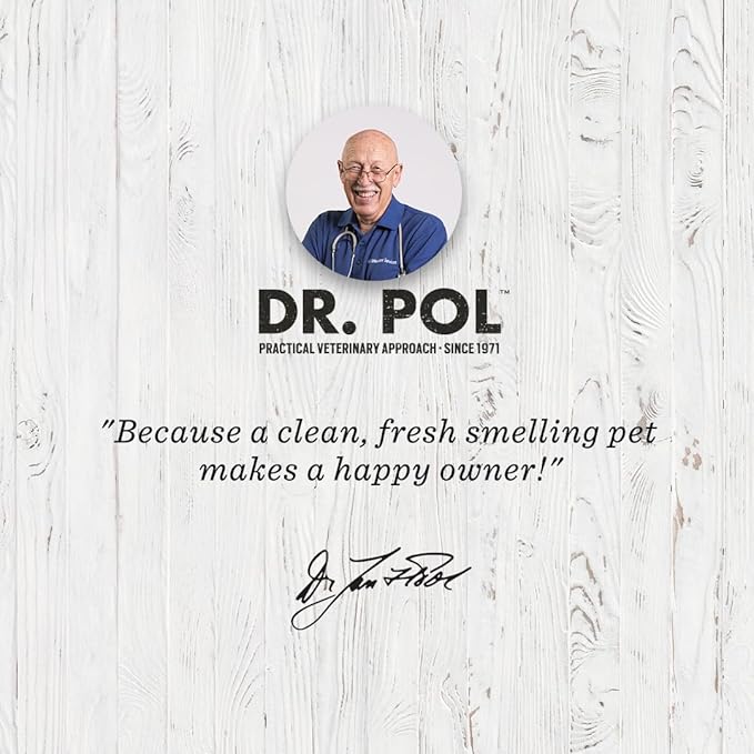 Dr. Pol Incredi-Pol 4-in-1 Pet Shampoo | Cleanse, Condition, Detangle & Deodorize | Luxurious Grooming for a Soft, Silky Coat | Baby Powder | 16 oz