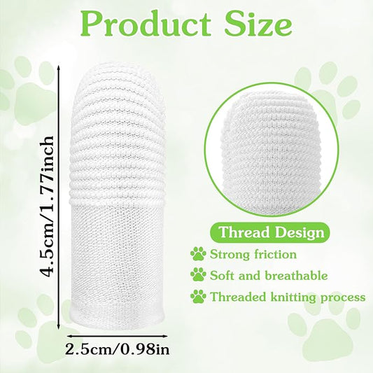 30Pcs Cat & Dog Toothbrush Finger, Soft Fabric Finger Toothbrush for Dogs Cats, Washable & Reusable Teeth Cleaning Wipes Toothbrushes Fingers Dental Wipes Care Remove Stain