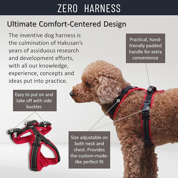[白山:Hakusan] Zero Dog Harness Basic Type, Safe - No chocking/Hard to Disconnect, Great fit - Easy Put on and Off/Adjustable, Reflector, XS - Small & Medium Dog, Two-Tone Yellow x Gray