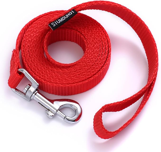 Siumouhoi 6 FT Puppy Leashes, Strong Traditional Style Leash with Easy to Use Collar Hook,Dog Lead Great for Small and Medium and Large Dog (Red, 5/8 in x 6 ft)