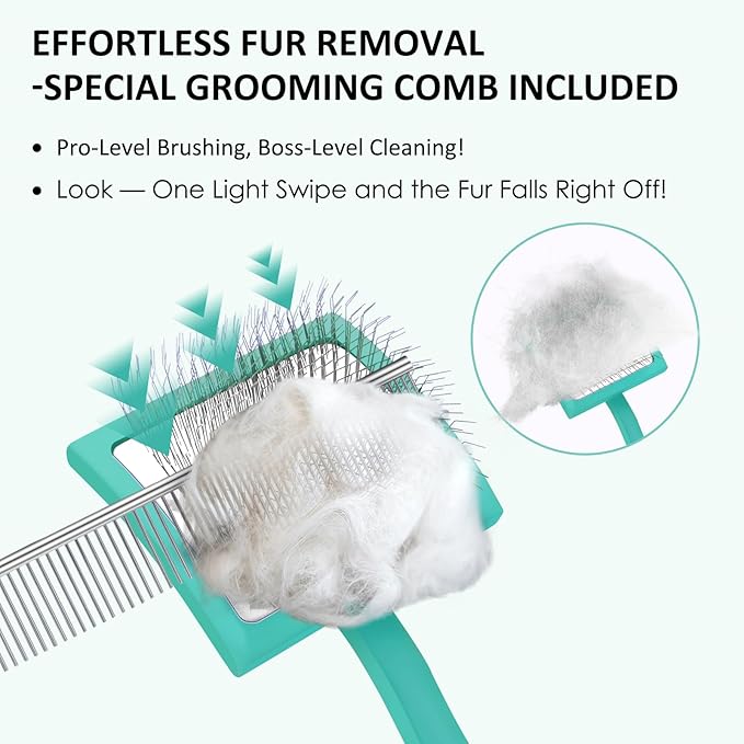 Slicker Brush for Dogs & Cats, Large Dog Brush for Goldendoodles Poodles Doodles Bernedoodles, Long Pin Grooming Tools to Dematting & Reducing Tangles and Fluff, Green