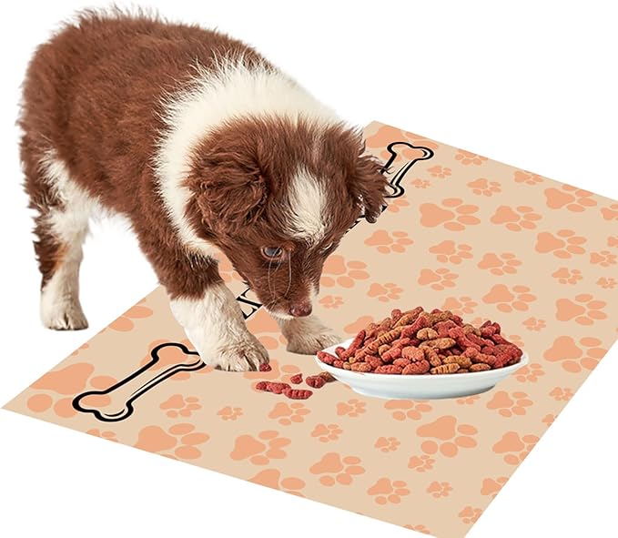 Personalized Pet Feeding Mat Custom Name Dog Food Mat Customized Cat Water Placemats, Waterproof & Non-Slip Design for Dogs Cats, Style 5