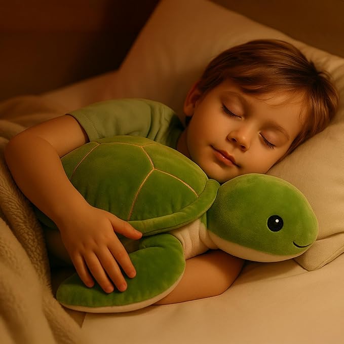 WEIGEDU Large Weighted Sea Turtle Stuffed Animal Plush Toy with Embroidered Eyes, Removable Weight Pack - 28 Inches, 5 lb Soft Cuddly Toy for Kids and Adults