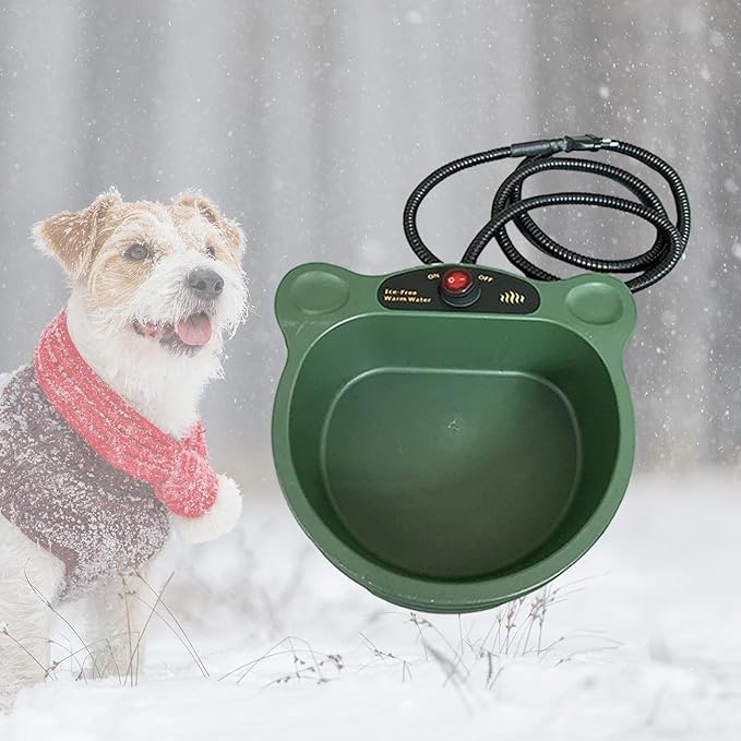 Leefasy Heated Water Bowl for Dogs Cats Thermal Dish Multifunctional Outdoor Heated Pet Bowl Heating Waterer for Squirrel Bird Rabbit