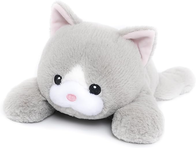 WEIGEDU Weighted Cat Stuffed Animal Plush Toy with Embroidered Eyes and Removable Weight Pack - 28 Inches, 5 lbs for Kids and Adults