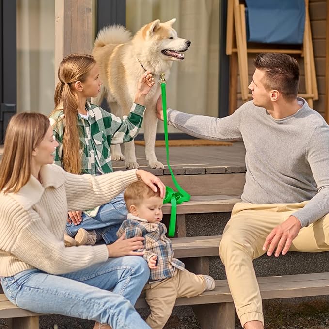 Viper Biothane K9 Working Dog Leash Waterproof Lead for Tracking Training Schutzhund Odor-Proof Long Line with Solid Brass Snap for Puppy Medium and Large Dogs 6ft, Tropical Green