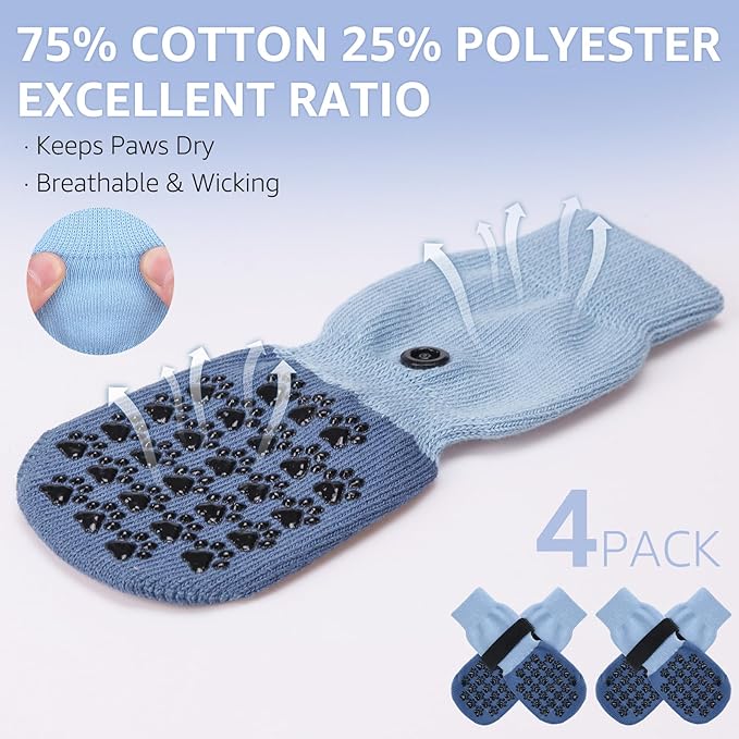 SCENEREAL Dog Socks to Prevent Licking Paws for Hardwood Floors Anti Slip, Dog Grippy Socks Shoes for Senior Small to Large Dogs, Dog Boots & Paw Protectors for Hot/Cold Scratching Pavement