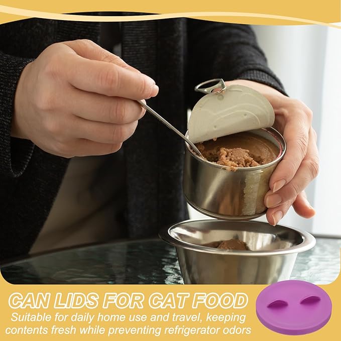 PETAXCELL Cat Food Can Covers Lids, Dog Food Can Lids with Cute Pet Ears Shaped Silicone Toppers 2.5 Inch, (Navy Blue, 2Pcs), Intended for Dog/Cat/Pet Food Cans