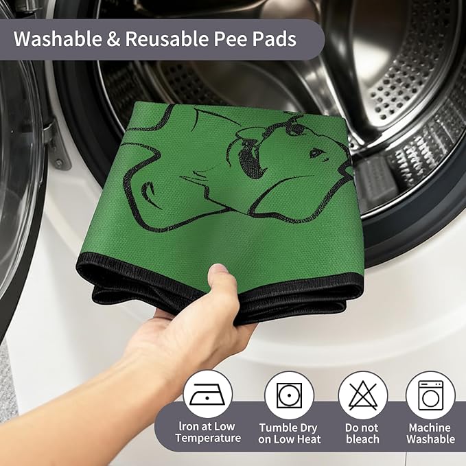 2 Pack Washable Pee Pads for Dogs 18"x24", Reusable Training Puppypads Absorbency Non-Slip & Leak-Proof for Pet Whelping Box Playpen Crate Sofa Bed Floors (Green)