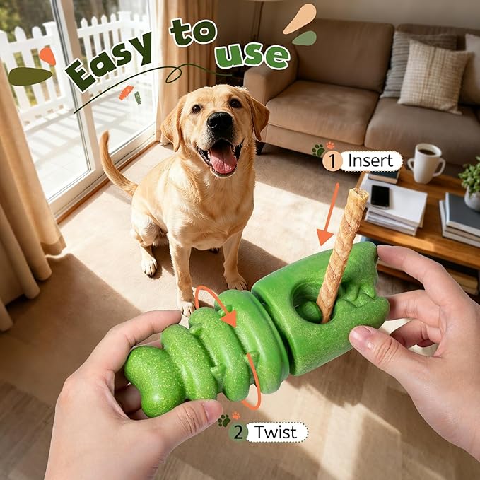 BURIESUR Bully Stick Holder for Aggressive Chewers,Bully Sticks Holder to Prevent Choking,Dog Toys to Keep Them Busy,Dog Chew Holder Fit Various Bully Sticks,Gift for Medium/Large Dogs