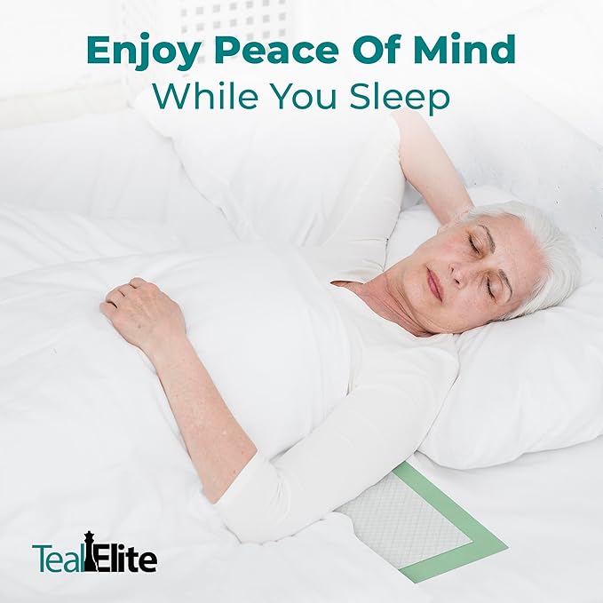 Teal Elite Chucks Pads Disposable Adult 35x 36, 50 Count - Extra Large Bed Pads Disposable Adult, Super Absorbent Incontinence Bed Pads, Puppy Pads, Pee Pads for Adults, Great for Babies & Pets