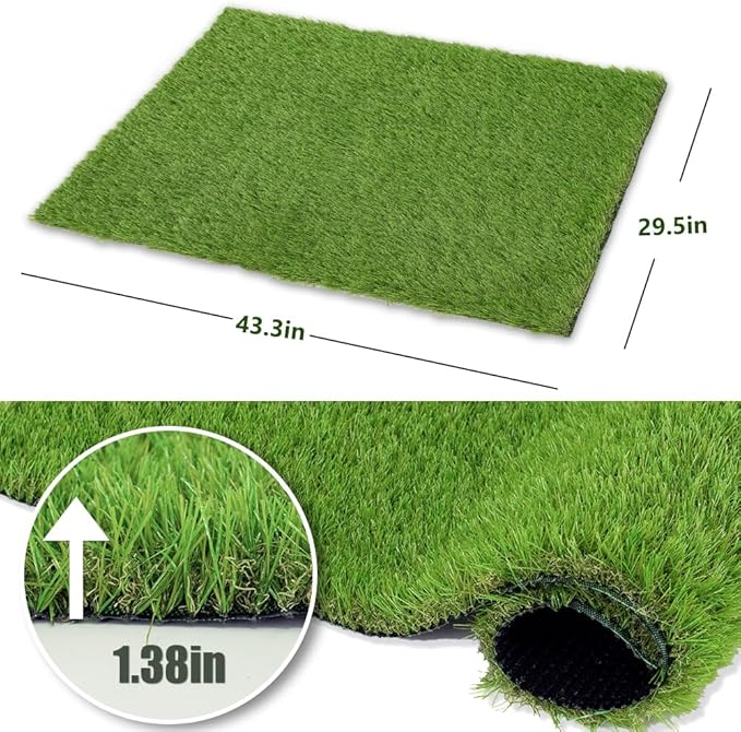 Reusable Potty Training Grass Mat for Dogs - 29.5 X 43.3 Inch Artificial Turf with Drainage Holes, Washable Dog Potty Pad for Indoor & Outdoor Use, Easy to Clean, Durable & Long-Lasting