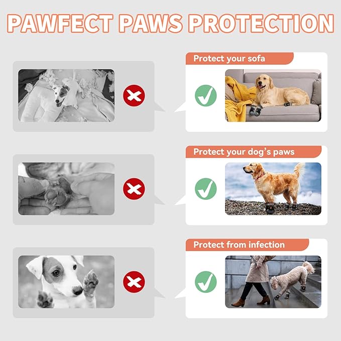 Dog Booties,Waterproof Dog Shoes for Large Medium Small Dogs,Suitable for Summer Hot Pavement,Adjustable Non-Slip Rubber Paw Protector (Black, #3 (Width 2.0 inch) for 27-38 lbs)