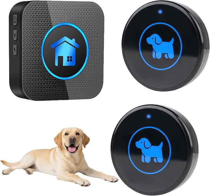 Dog Door Bell (2026 Enhanced Touch), Wireless Dog Doorbells for Potty Training – Dog Bells to Go Outside, 1000Feet Range, Waterproof Button, 55 Melodies & 5 Notification Modes(2 Buttons)