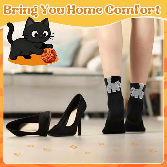 scenicamp Cute Funny Animal Socks for Women 3D Novelty Dog Cat Cotton Crew Socks for Girls Girlfriend Animal Lovers Gifts