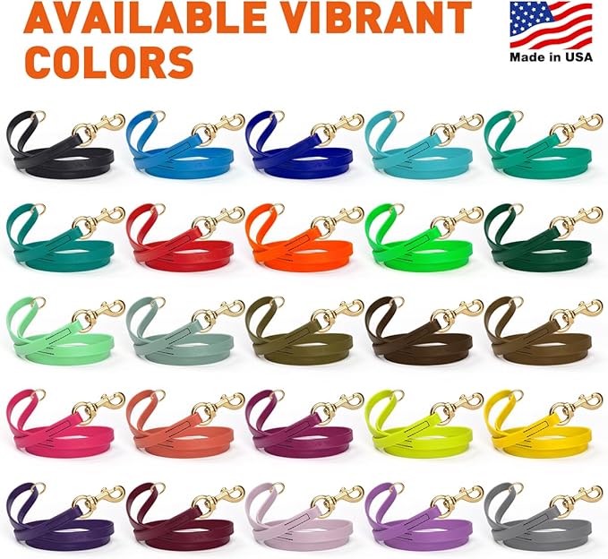 Viper Biothane K9 Working Dog Leash Waterproof Lead for Tracking Training Schutzhund Odor-Proof Long Line with Solid Brass Snap for Puppy Medium and Large Dogs 6ft, Blue Aqua