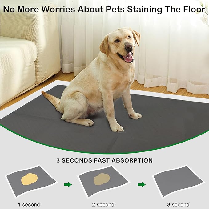 ELEGX Extra Large 31"x47" 30 Odor-Control Super Absorbency Charcoal Pee Pads - Thicken Disposable Potty Pads for Dogs and Cats