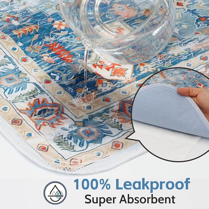 Washable Pee Pads for Dogs 2 Pack Reusable Puppy Training Pads 36"x36" Super Absorbent Waterproof Dog Training Pads, Non-Slip Potty Pads Whelping Pads Litter Mat Pet Supplies - Blue/Mix