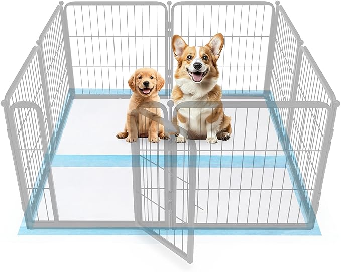 FXW XXL Puppy Pee Pads for Dogs 51x29 inch 50 Count, 5 Layer Super Absorbent & Leak Proof-Thickened Disposable Potty Training Pad, Fits 24" H 6/8 Panel FXW Playpen-Blue (Playpen not Included)